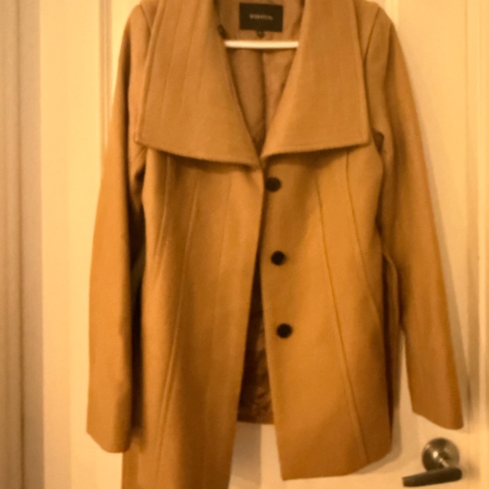Babaton Camel Pea Coat with Wide Collar